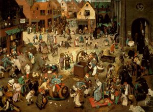 Lotta tra Carnevale e Quaresima - Wimmelbild di Pieter Bruegel il Vecchio del 1559.