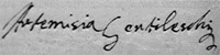 Firma di Artemisia Gentileschi