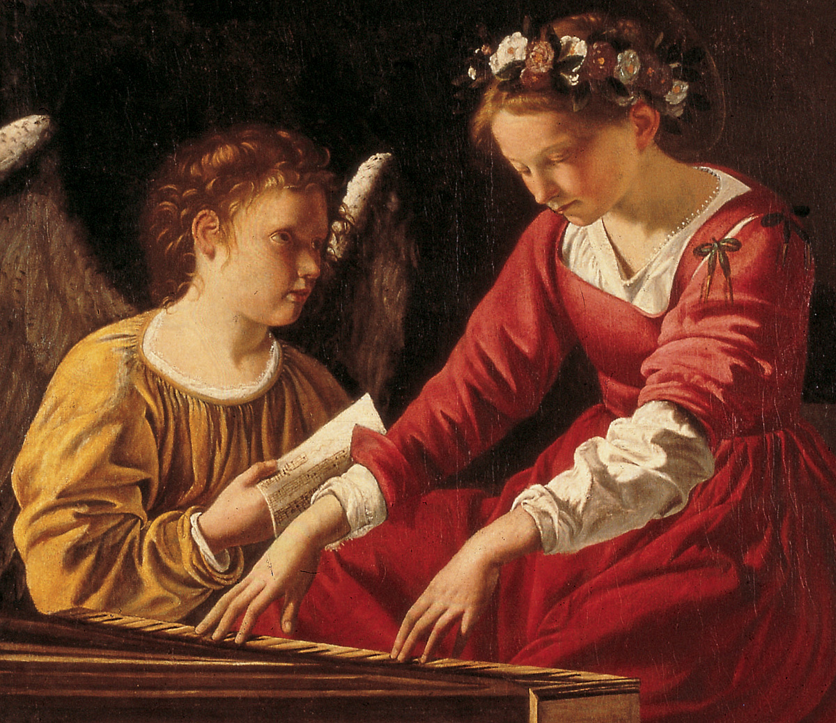 Orazio Gentileschi: Santa Cecilia che suona la spinetta, 1600 circa, Perugia: Galleria Nazionale dell'Umbria