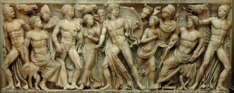 achille figlie di Licomede sarcofago romano Louvre