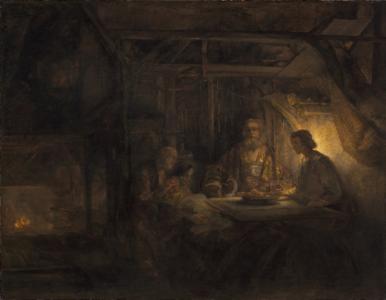 Rembrandt: Filemone e Bàucide visitati da Giove e Mercurio, 1659.