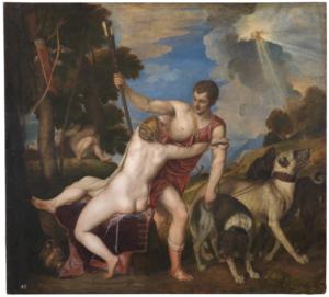 Tiziano Vecellio: Venere e Adone, 1553.